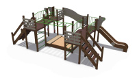 Детские уличные комплексы + Детский игровой комплекс серии Браун с песочницей Н-1500 и Н-1200 ДИО 04030
