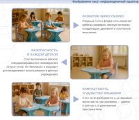 Детские столики и парты + Мягкий игровой стол сборный, форма соты (3 группа)