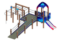 Детские уличные комплексы + Игровой комплекс Забота Космопорт (космос) горка Н 750 ДОВ 20.14.02-01