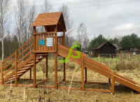 Детские горки + Заливная горка "IgraGrad Snow Fox Start с крышей", скат 4 м