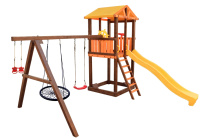 Детские уличные комплексы + ИК Perfetto sport «Pitigliano-3» + качели "Паутина"