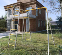 Детские спортивные комплексы для дачи + Дачный комплекс "Лесная поляна 3" (без качелей) Romana 103.26.05 (серый/жёлтый)