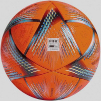 Футбольные мячи + Мяч футб. ADIDAS WC22 Rihla PRO WTR, H57781, р.5, FIFA Pro, 20п, ПУ, термосшивка, оранжевый