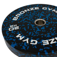 Диски для штанг и гантелей + Диск бамперный BRONZE GYM камуфляж синий 20кг