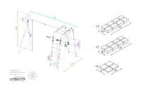 Детские спортивные комплексы для дачи + Дачный комплекс "Акробат 2" + ДИСК качели Romana 103.19.05 (серый/жёлтый)