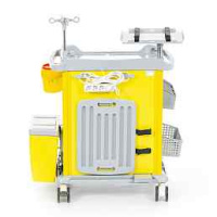 Столик для анестезиолога + Тележка медицинская универсальная желтая MET PSC-160