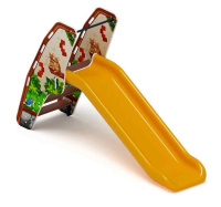 Детские горки + Горка пластиковая - ИО 42.01.05-02 - (желтый скат) (В гостях у сказки) H=900