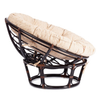 Мебель из ротанга + Кресло Папасан/Papasan (23/01 W) /с подушкой/ диаметр подушки 129см, 115х101х104см, античный черно-коричневый, ткань старт