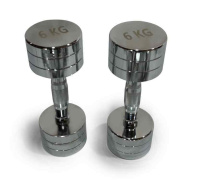 Гантели + Гантель UNIX Fit PRO круглая хромированная 6 кг, 2 шт.