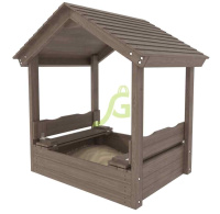 Песочницы + Детская деревянная песочница IgraGrad с крышкой и крышей