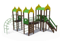 Детские уличные комплексы + Игровой комплекс серии Поляна Н-1500 ДИО 08010