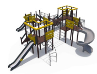 Детские уличные комплексы + Игровой комплекс серии Геометрия, Н-900,1200 и 2000 ДИО 09040
