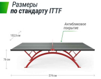 Теннисные столы всепогодные + Антивандальный теннисный стол UNIX Line 14 mm SMC (Grey/Red)