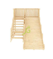 Детские горки + Деревянная зимняя горка "IgraGrad Snow Fox", скат 4 м, без окраски