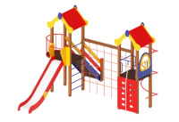 Детские уличные комплексы + Теремок, горка 1500 ДИК 34-005