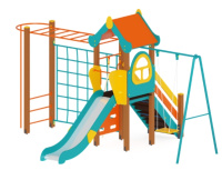 Детские уличные комплексы + Детский игровой комплекс «Теремок» H=1200 ДИК 34-002
