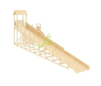 Детские горки + Зимняя деревянная горка "IgraGrad Snow Fox 12 м" с двумя скатами, без окраски