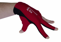 Перчатки + Перчатка бильярдная "Ball Teck 3" (черно-красная, вставка замша), защита от скольжения