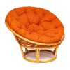 Кресло Папасан/Papasan (23/01 W) /с подушкой/ диаметр подушки 122см, 115х101х104см, медовый, ткань оранжевый, с 23
