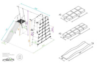 Детские спортивные комплексы для дачи + Дачный комплекс "Богатырь" + ЦЕПНЫЕ качели Romana 103.07.06 (серый/жёлтый)