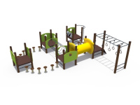 Детские уличные комплексы + Спортивный комплекс (пеньки) ДСК 04404