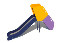 Детские горки + Горка Н-900 со сплошными бортами (металлический скат) ИО 07180