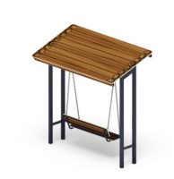 Детские спортивные комплексы для дачи + Качели-диван с навесом (Коричневый) - МФ 43.01.02-02