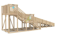 Детские горки + Зимняя горка "IgraGrad Snow Fox", скат 8 м, без окраски 