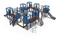 Детские уличные комплексы + Игровой комплекс серии Геометрия с песочницей, Н-1200 ДИО 09050