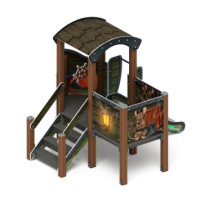 Детские горки + Катерок (Летучий Голландец) - ДИК 1.03.3.01-11 - Игровой комплекс H=750