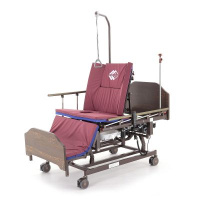 Кровати функциональные + Кровать электрическая Med-Mos DB-11А (МЕ-5228Н-12) ЛДСП Венге с боковым переворачиванием, туалетным устройством и функцией «кардиокресло»